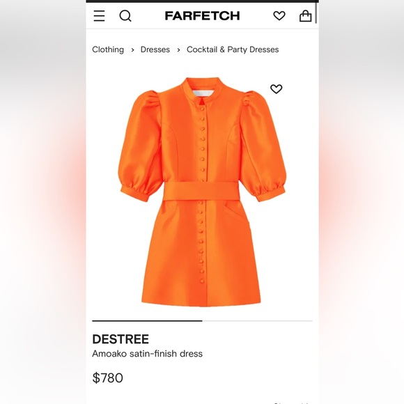 Destree Orange Amoako Satin-Finish Dress - Picture 3 of 5